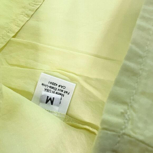 Stark X Blouse Womens Medium Yellow Tie Front Ruffle Short Sleeves Top New - Picture 5 of 10